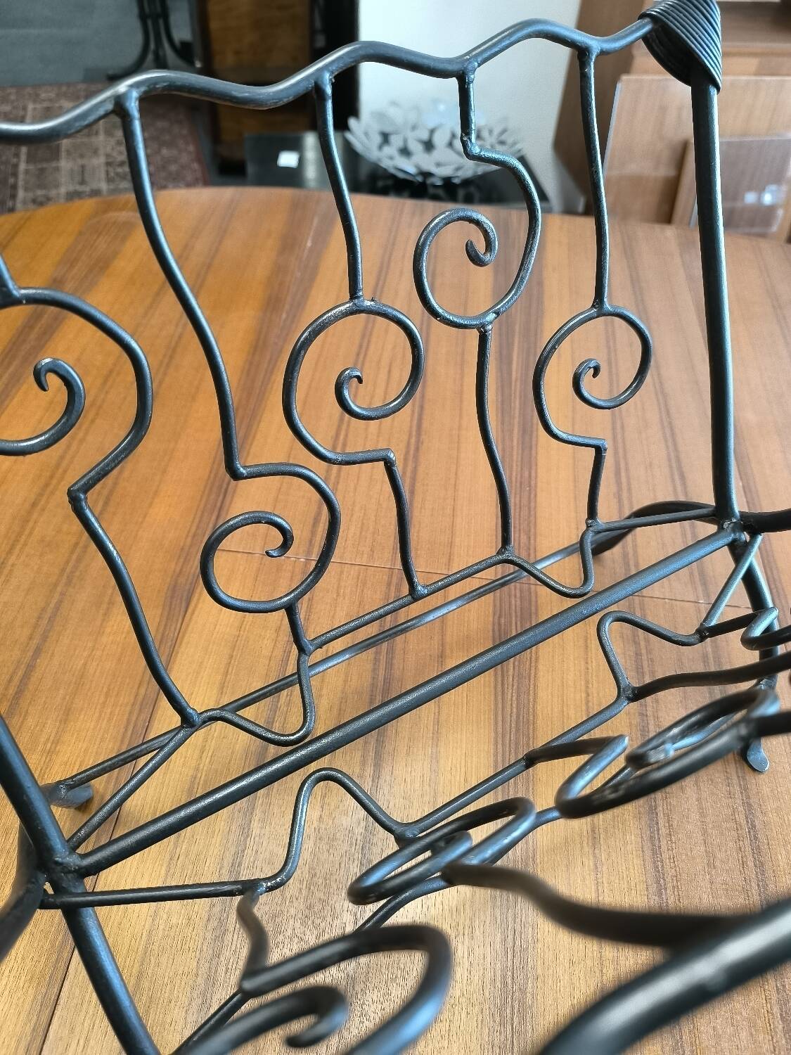 Art Deco wrought iron magazine rack circa 1940
