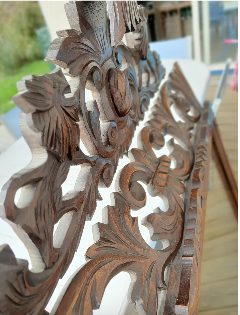 Old wood mirror carved 112x88cm