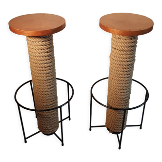 Paire de tabourets de bar vers 1960