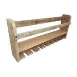 bottle shelf, recycled wooden glasses