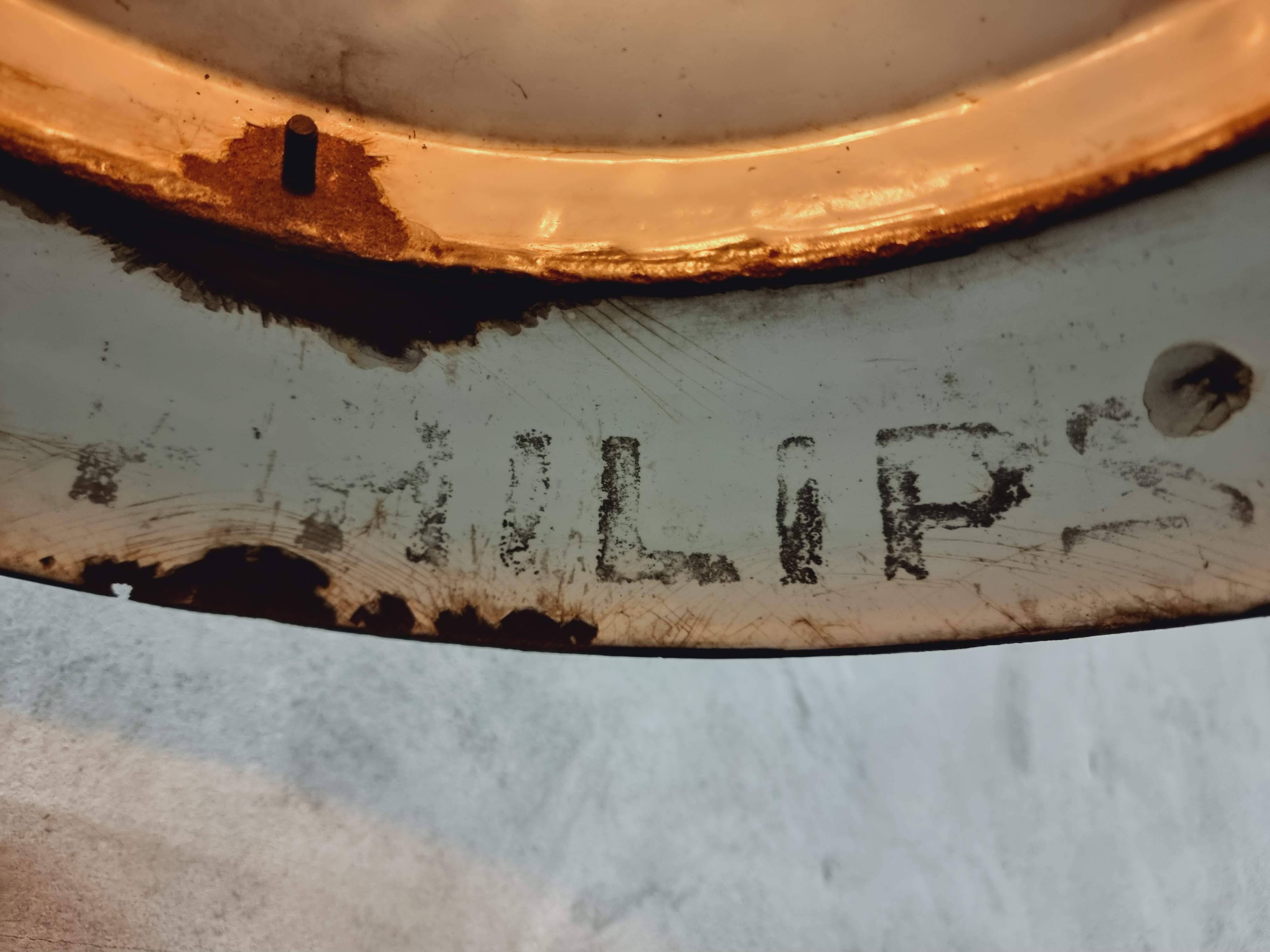 Philips antique black enamel pendant lamp diam 50 cm