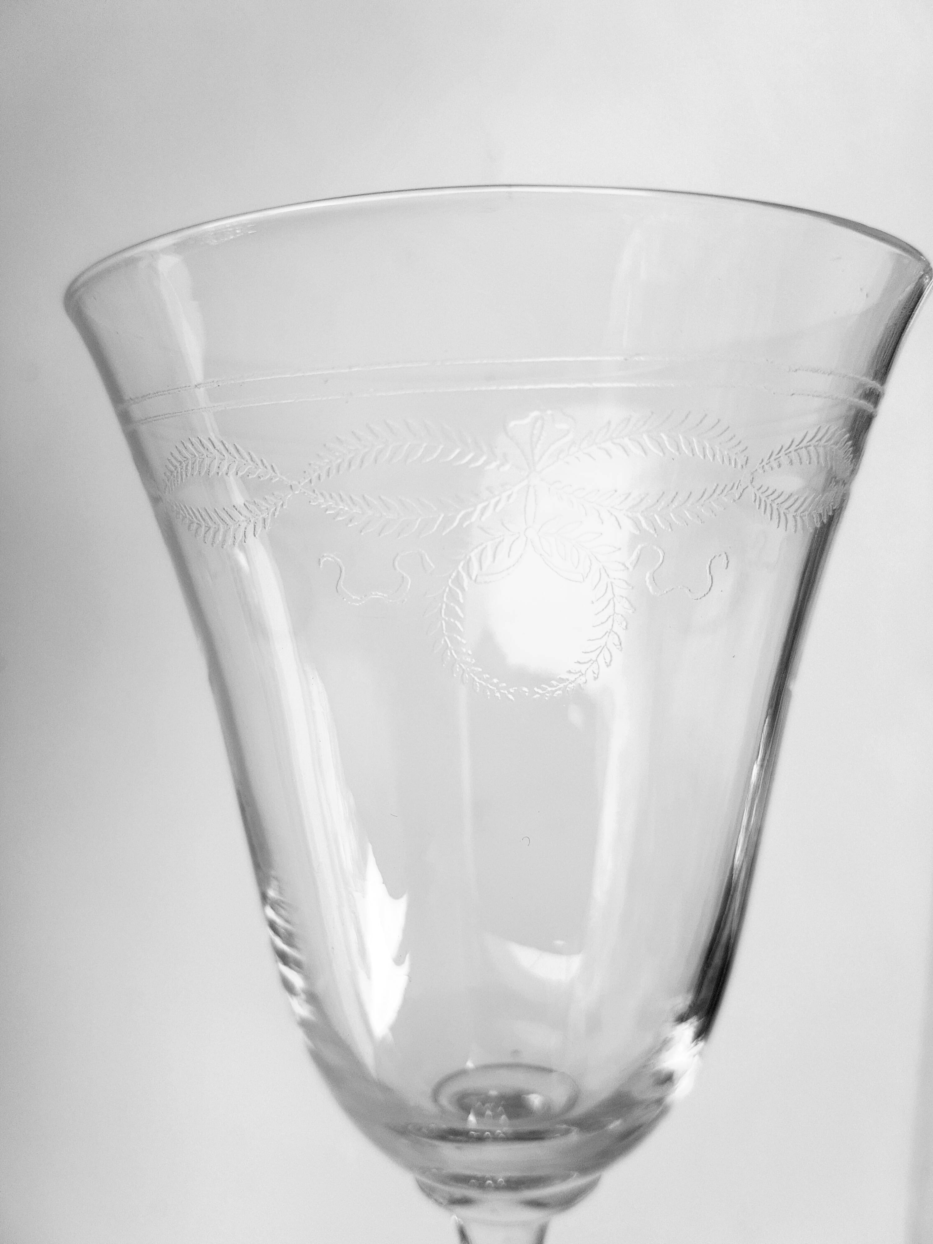 Set of 11 crystal wine glasses 1930s