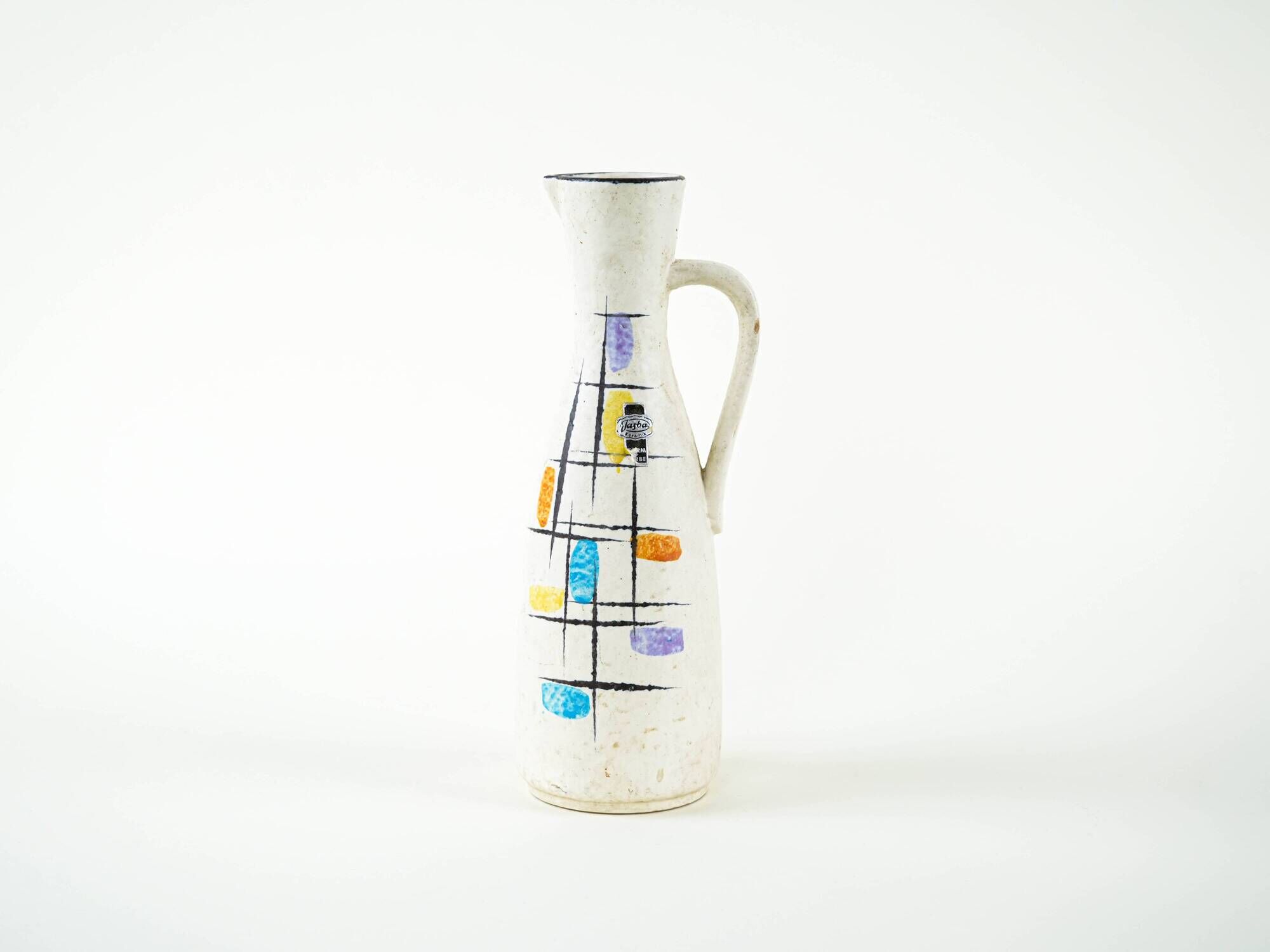 Ceramic jug, German design, 1960s, manufactured by Jasba