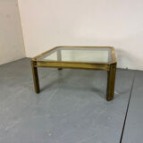 Brutalist Brass T09 coffee table by Peter Ghyczy 1970