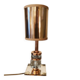 Art Deco mirror lamp, copper and glass