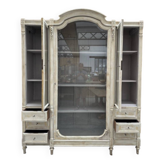 Grande armoire vitrine de style Louis XVI