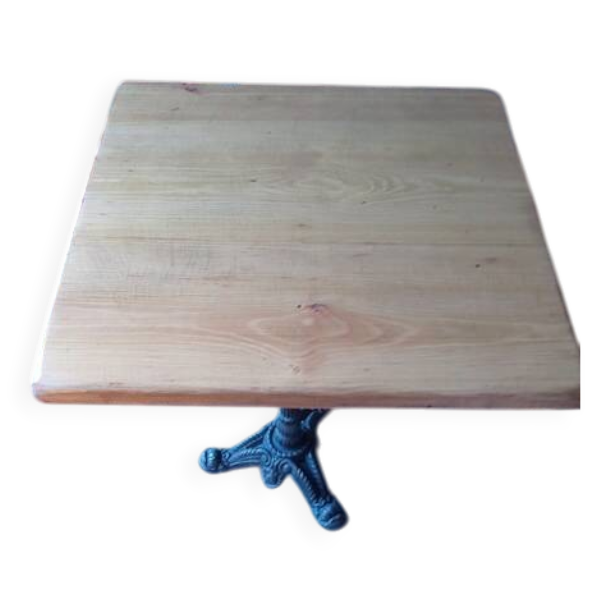 Vintage bistro gueridon table 65/65 cm wood and cast iron