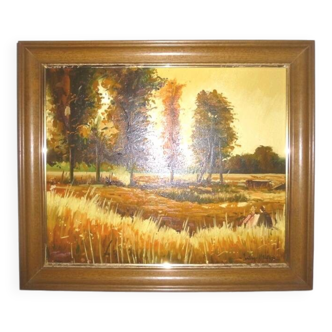 S. Vilata: Oil, "At the beginning of Autumn". Vintage 70s