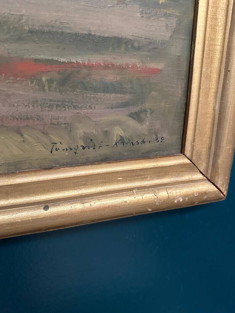 Original Swedish Oil on Canvas – "Landscape" by Tornqvist – Signed – Dated 1932 – Framed