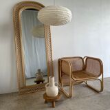 Rattan foot mirror with braces H:2m