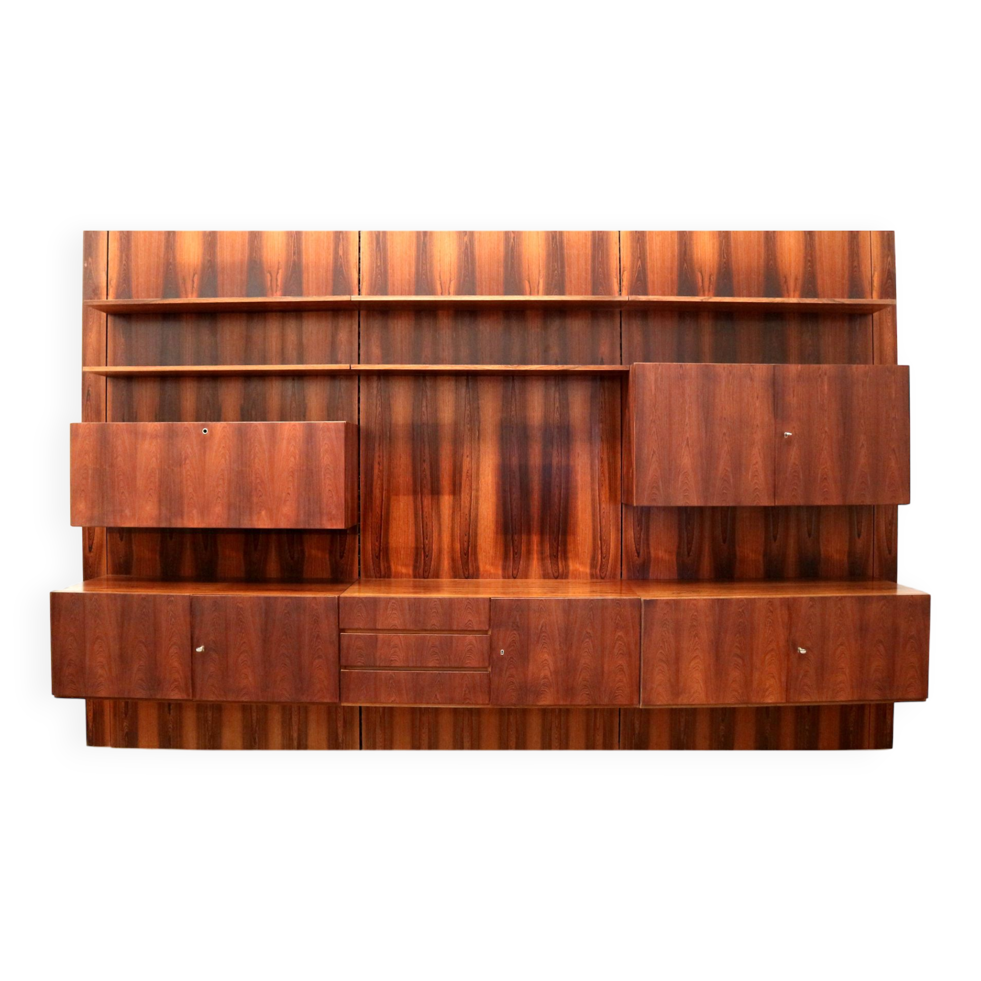 Vintage rosewood modular wall system from IDEE Möbel from the 1960s