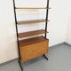 Vintage teak and metal shelf bookcase from the 60s