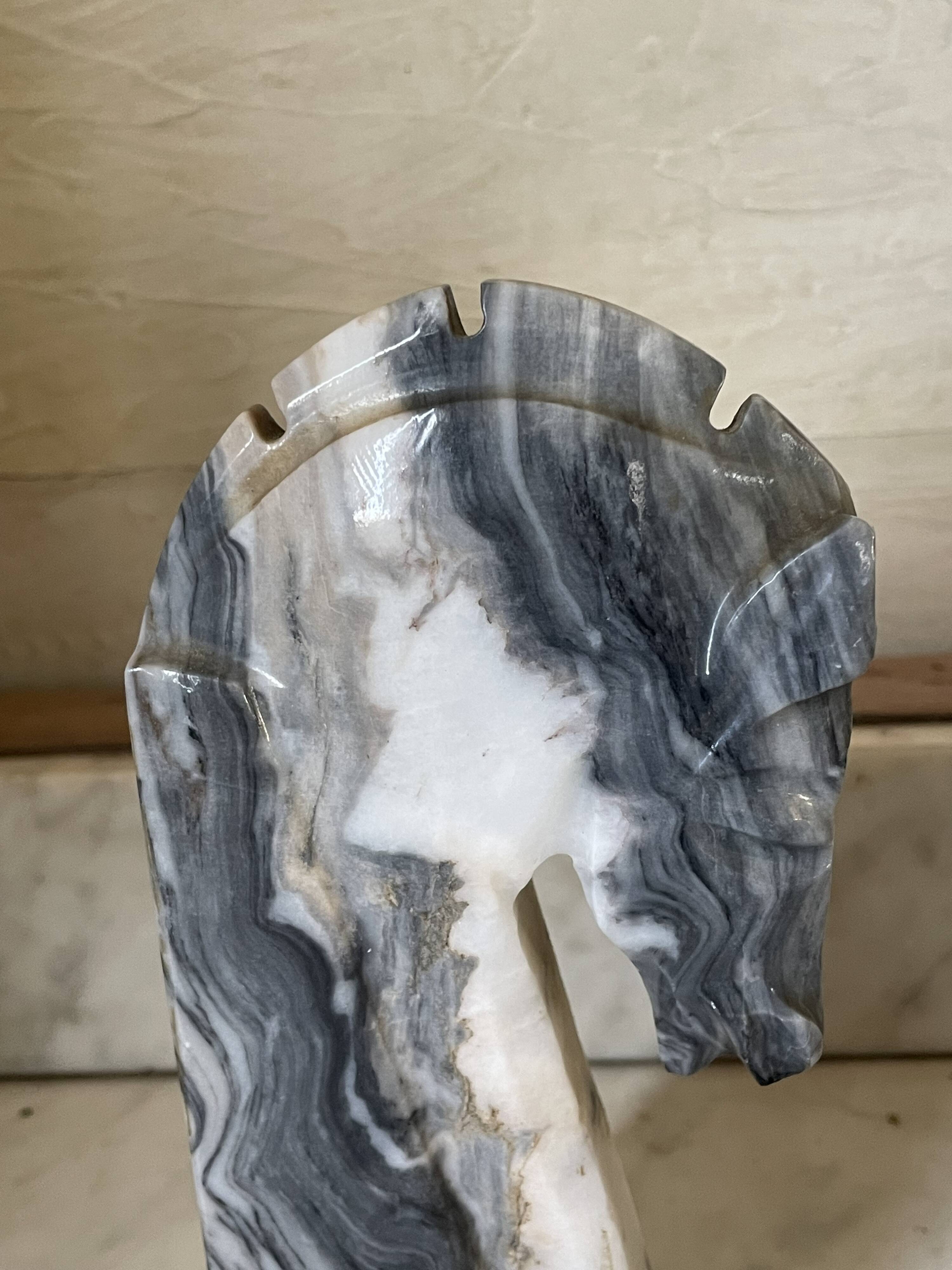 Pair of vintage marble horse head bookends