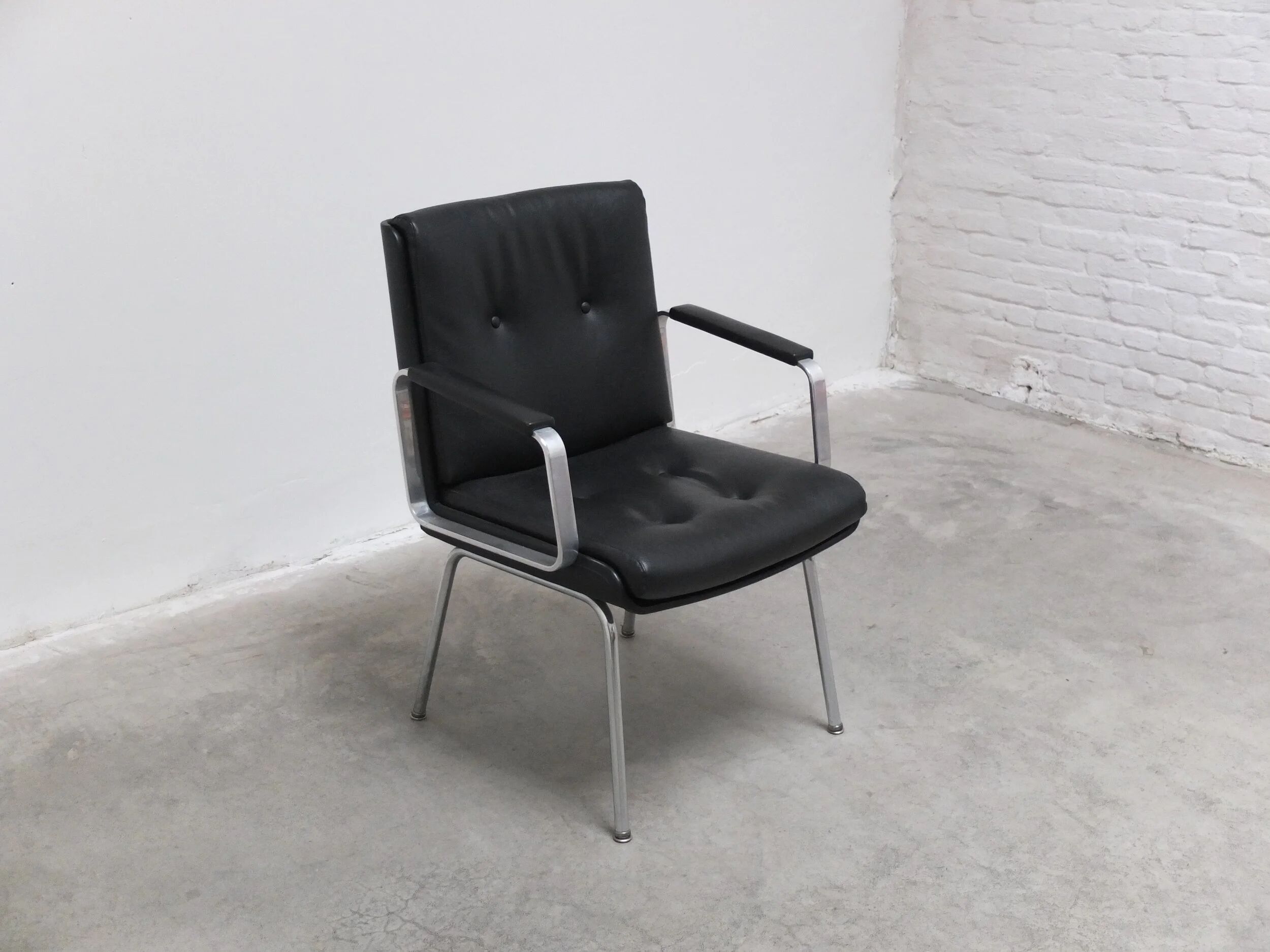 Executive leather armchair by Egon Eiermann for Wilde + Spieth, 1960s