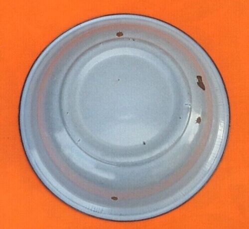 1940s basin, bowl glazed sheet metal gray with brown edging