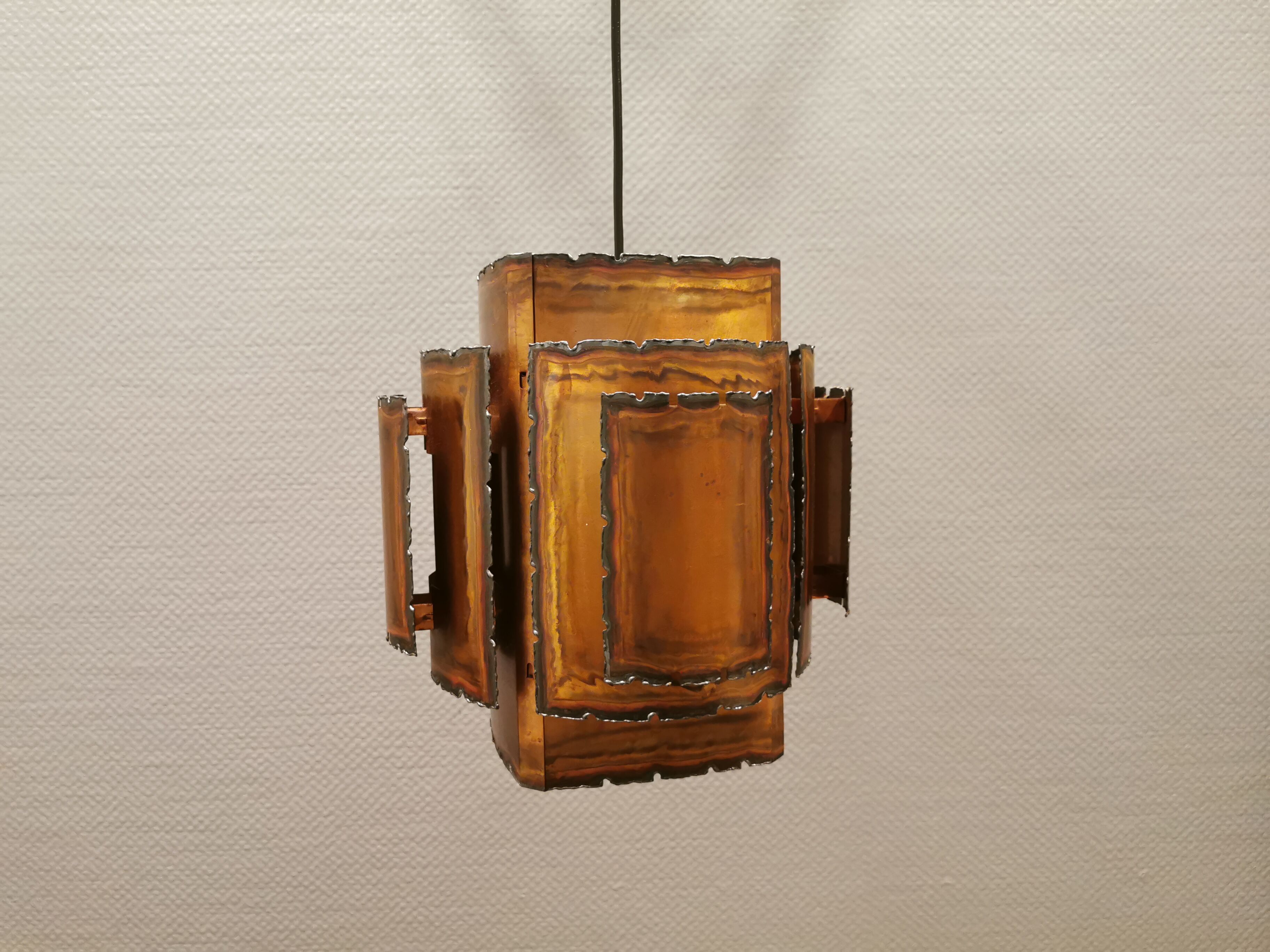 Brutalist hanging lamp, denmark 1960s