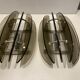 Italian Smoked Glass Wall Lights from Veca, Set of 2