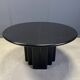 Vintage extendable black wooden dining table, 1980s