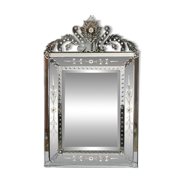 Important Venetian Mirror with Pediment, Italy – Early 20th Century