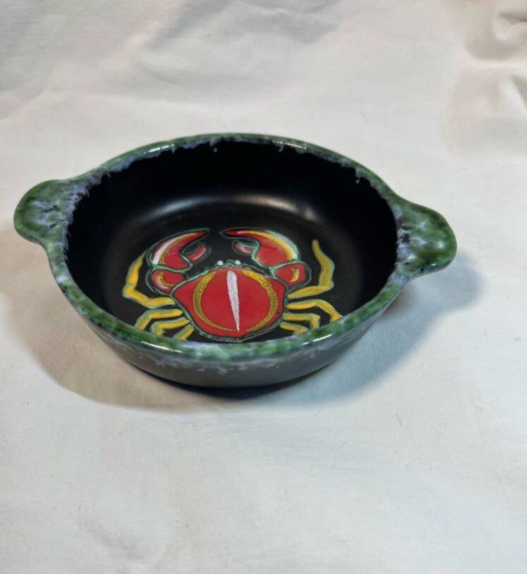 Shallow dish or ceramic serving dish by Gabriel Fourmaintraux.