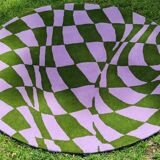 Round carpet purple tiles Diam 150cm