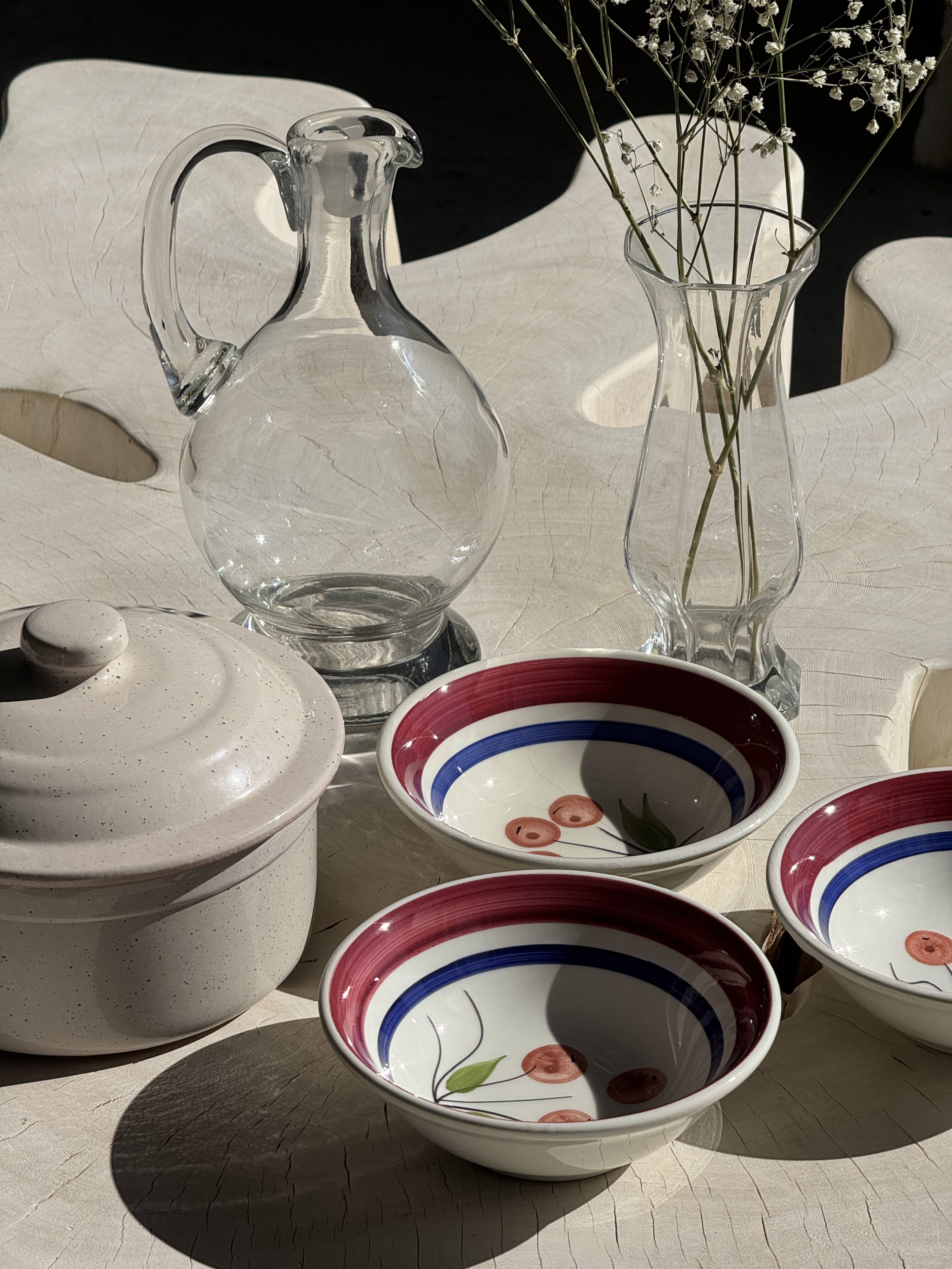 Vintage Italian Fruit Salad Set: Salad Bowl and 8 Bowls