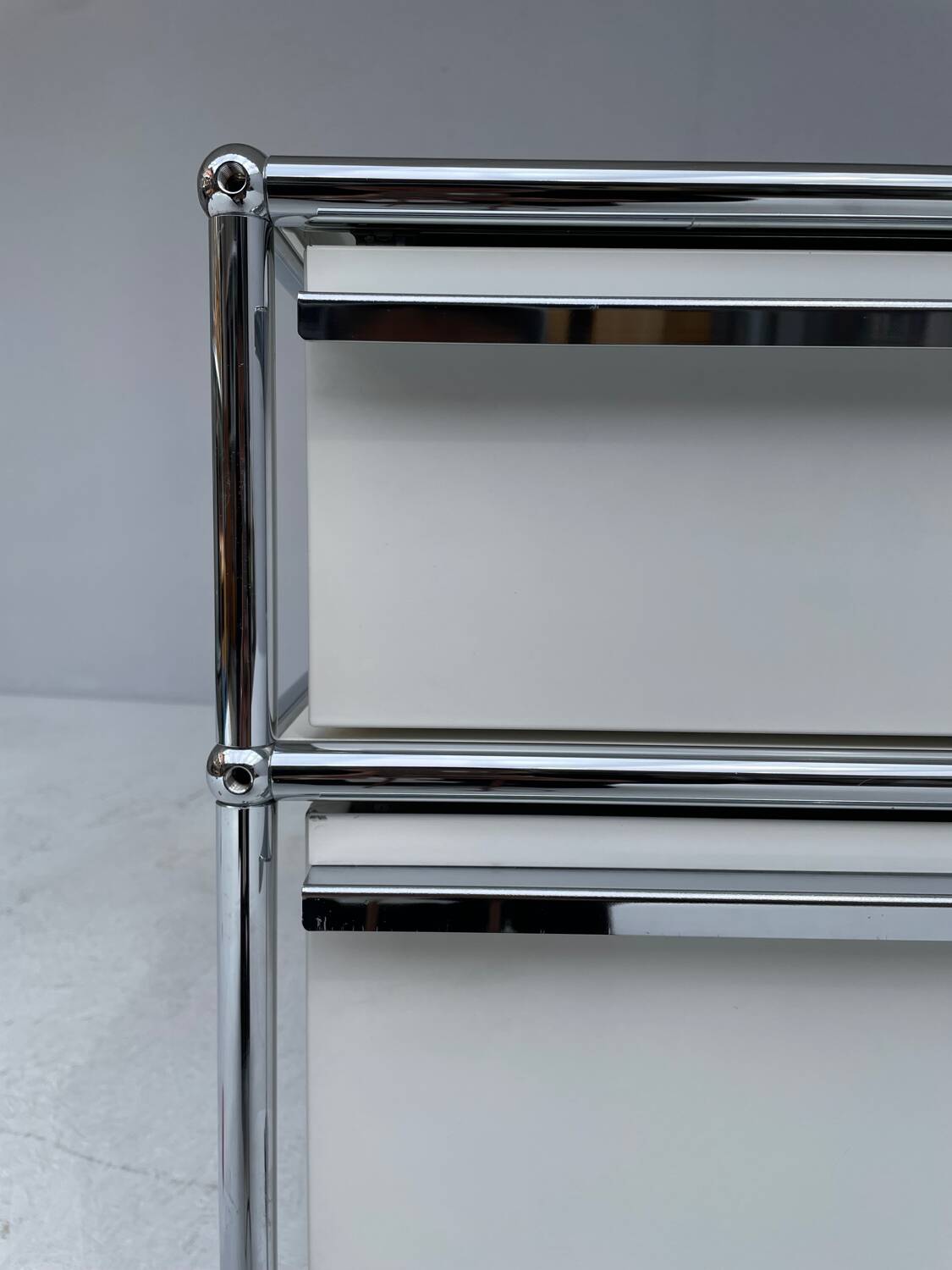 Chariot USM Haller blanc par Fritz Haller, 1980