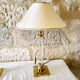 Pair of Plexiglas and brass lamp, Maison Le Dauphin, 1970