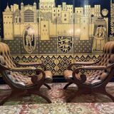 Paire de fauteuils Chesterfield anglais en cuir