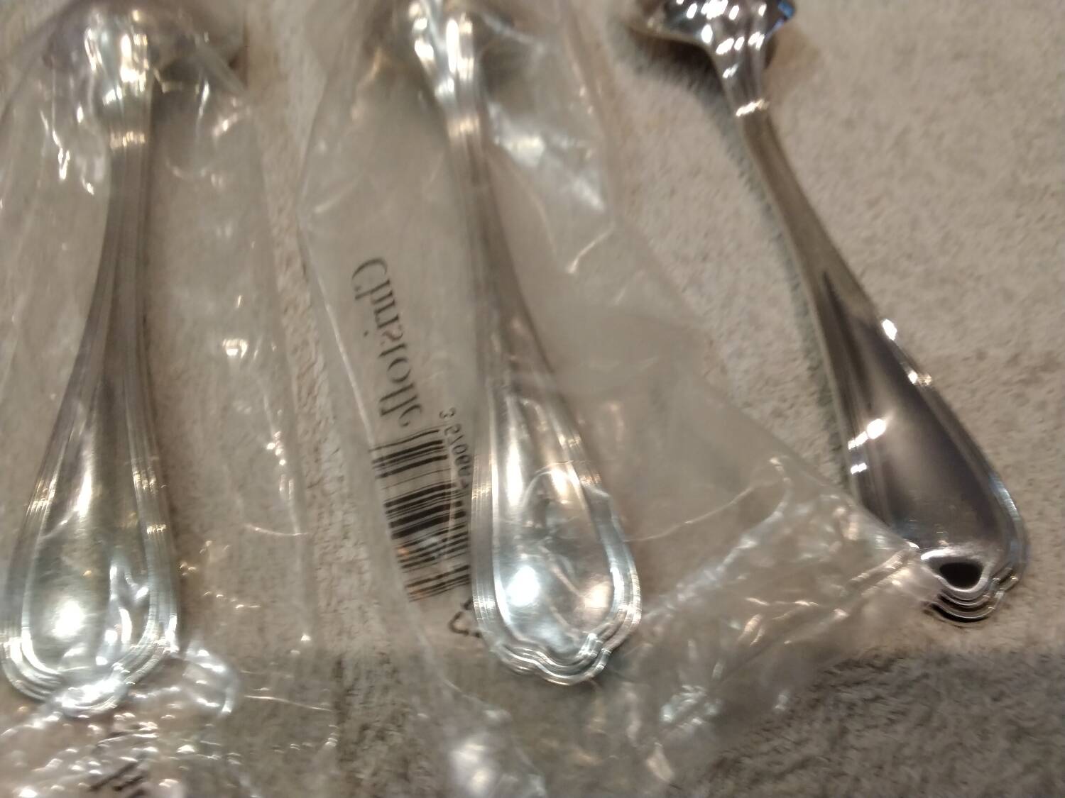 4 silver-plated dessert spoons by Christofle Spatours, new