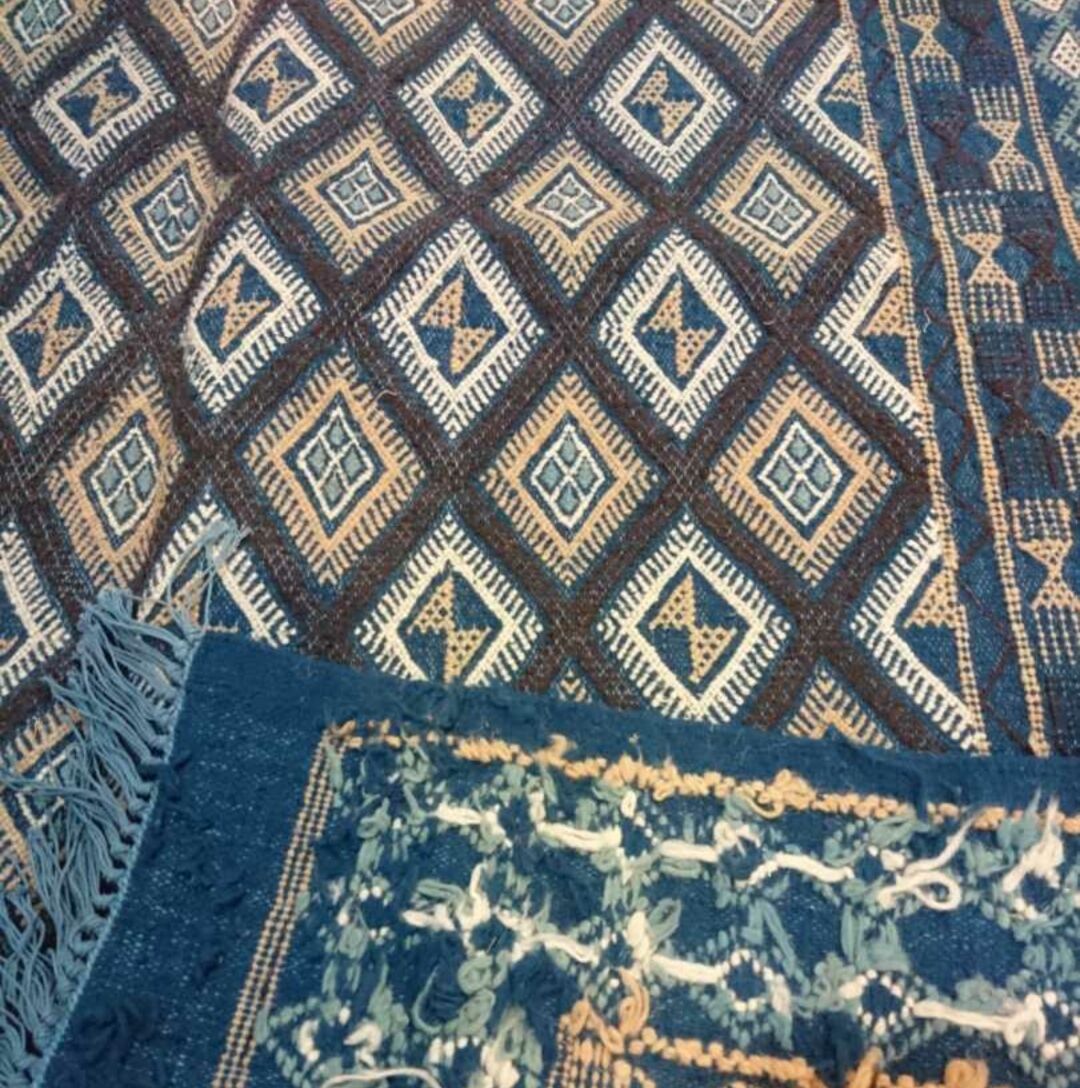 Kilim blue berber margoum carpets 170x256cm