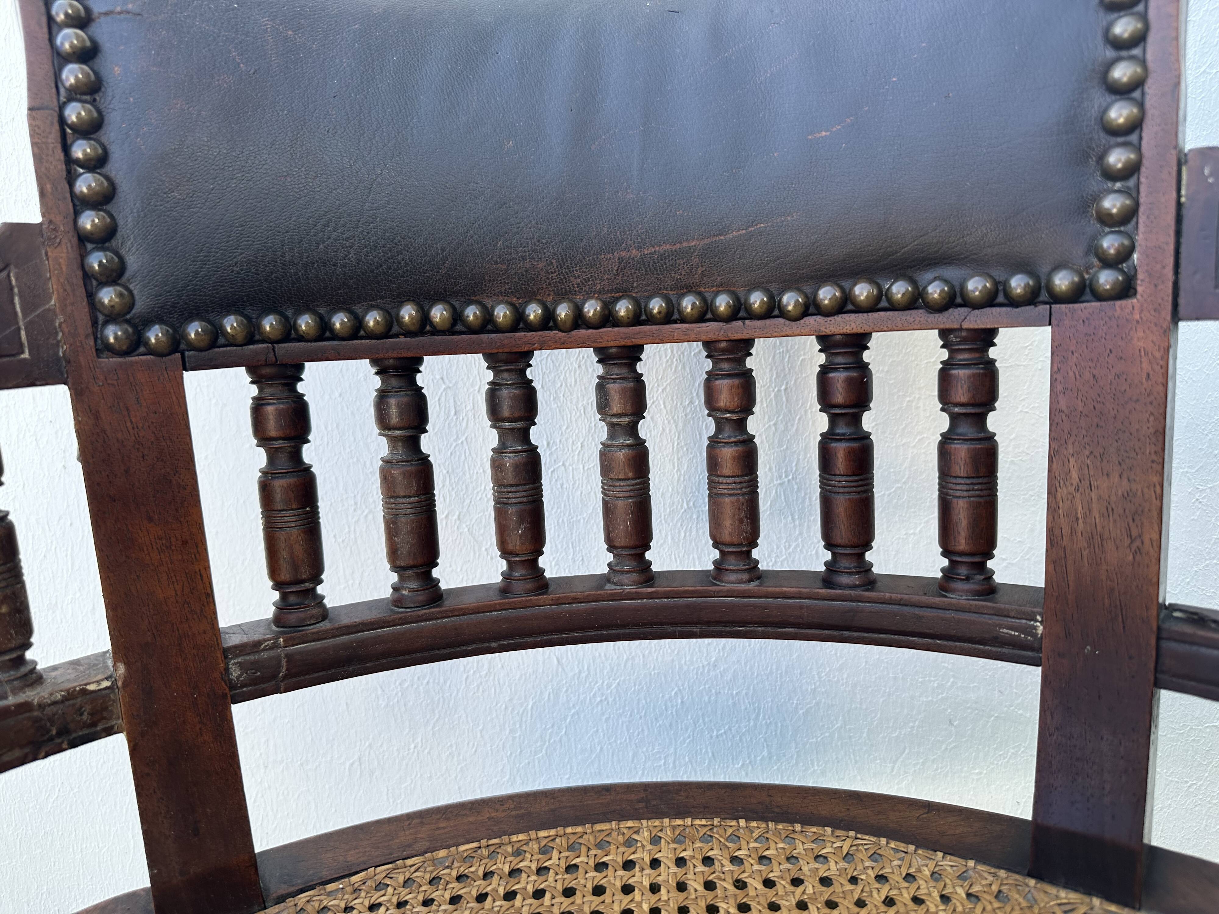 Napoleon III office chair in solid wood