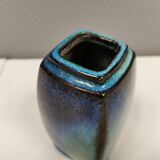 Vase in several shades of blue, from Danish Stogo art pottery. Estimated 1970-1980s