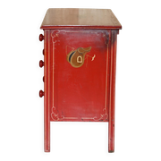 Hand-painted Victorian pine commode featuring a horse and jockey.