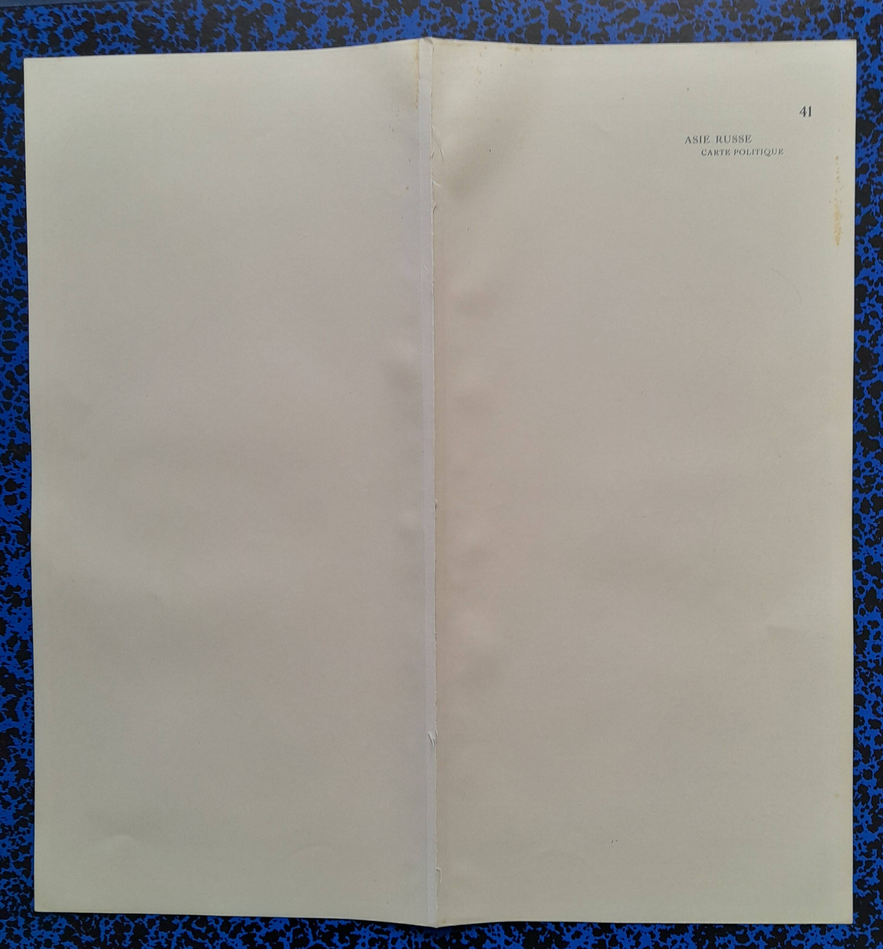 A geographical map from Atlas Quillet year 1925 map: Asia and Russia political map