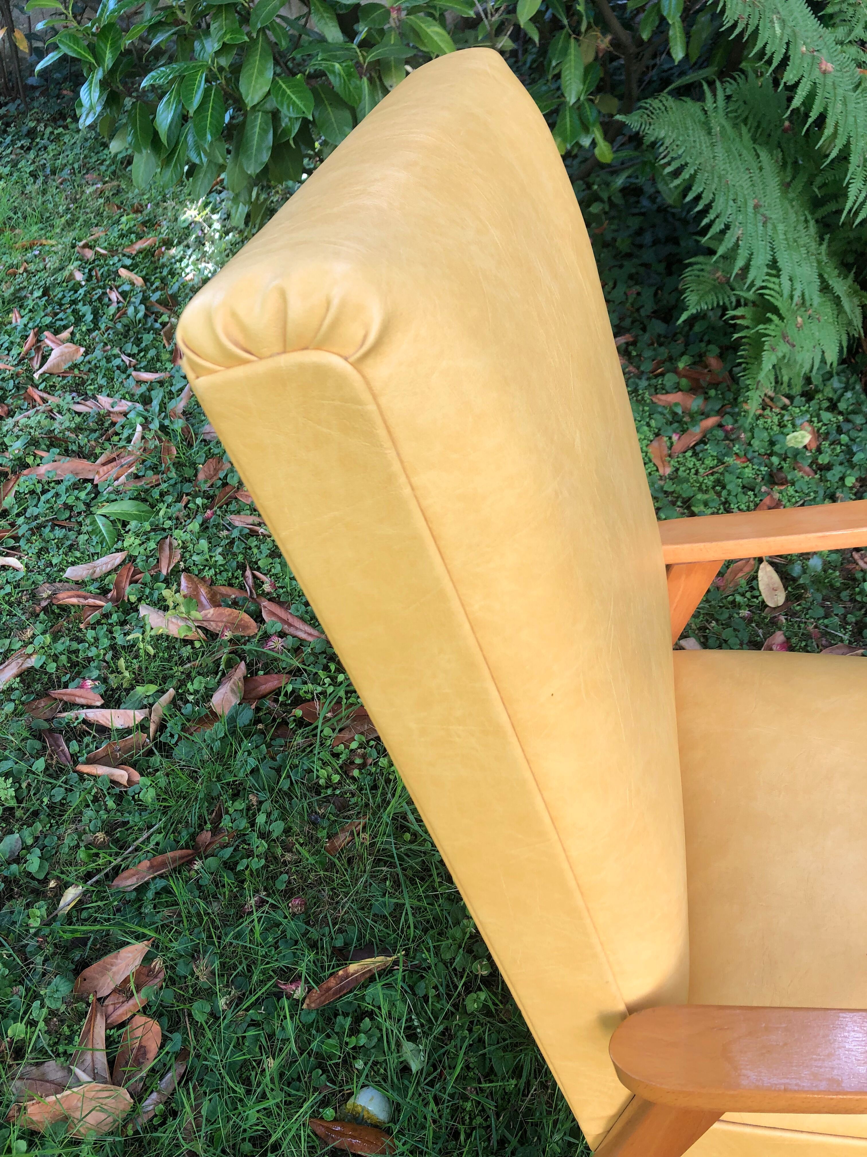 Vintage 60s yellow Scandinavian armchairs