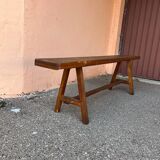 Solid wood bench