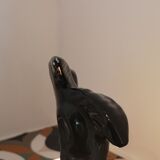 Lamp black palm in ceramic and opaline year 70