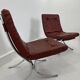 Ensemble de fauteuils vintage en chrome et vinyle, années 1970