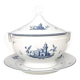 Neoclassical Richard Ginori White and Blue Porcelain Soup Dish, Italy
