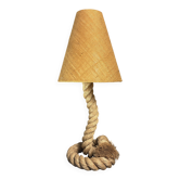 Lampe de table en corde brutaliste du milieu du siècle dans le style d'Audoux & Minet