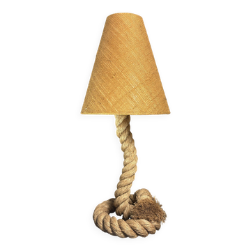 Mid-Century Brutalist Rope Table Lamp in the style of Audoux & Minet