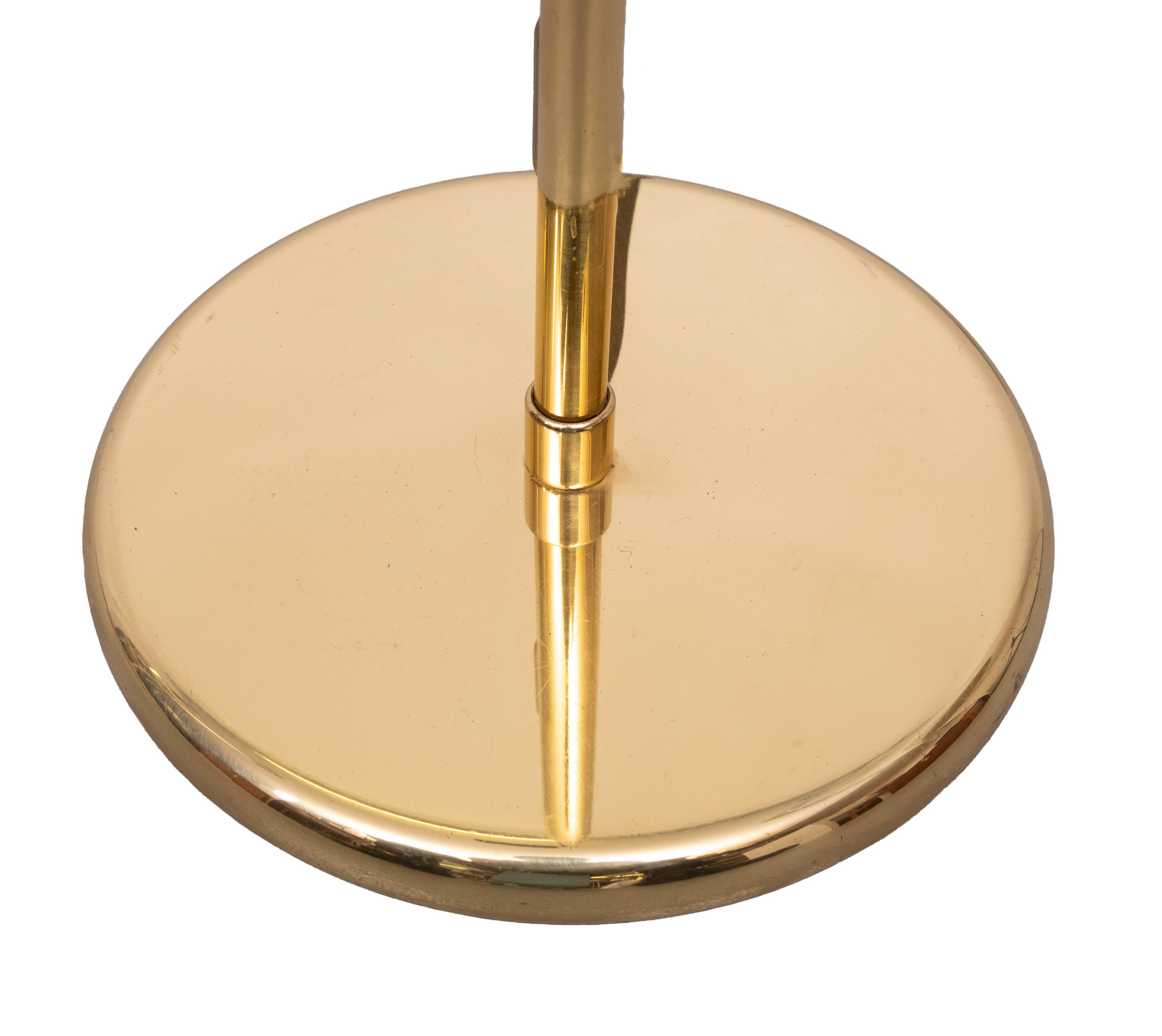 Brass Swing arm Halogen floor lamp by Holtkoetter 1980s Germany