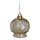 Suspension globe vintage en verre ambré