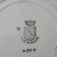 4 hollow plates in earthenware from Saint Amand model 3015 blue pink pattern diam 19.2 cm