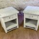 Pair of white wicker bedside tables from the 70s