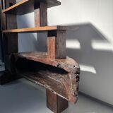 Vintage Brazilian folk art handmade wall cabinet in Cumaru wood, 1960s