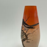 Enamelled decorative vase signed GEM