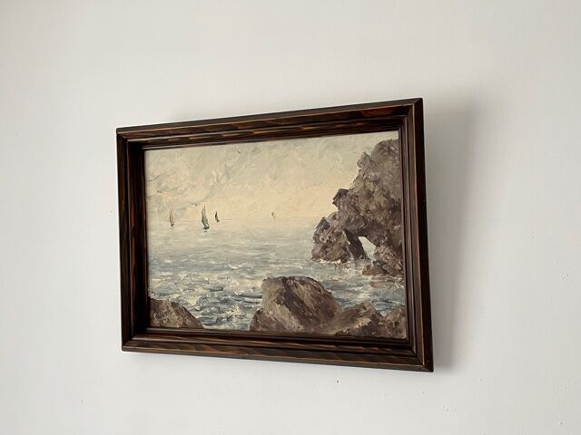 Tableau "Marine" huile sur panneau signée