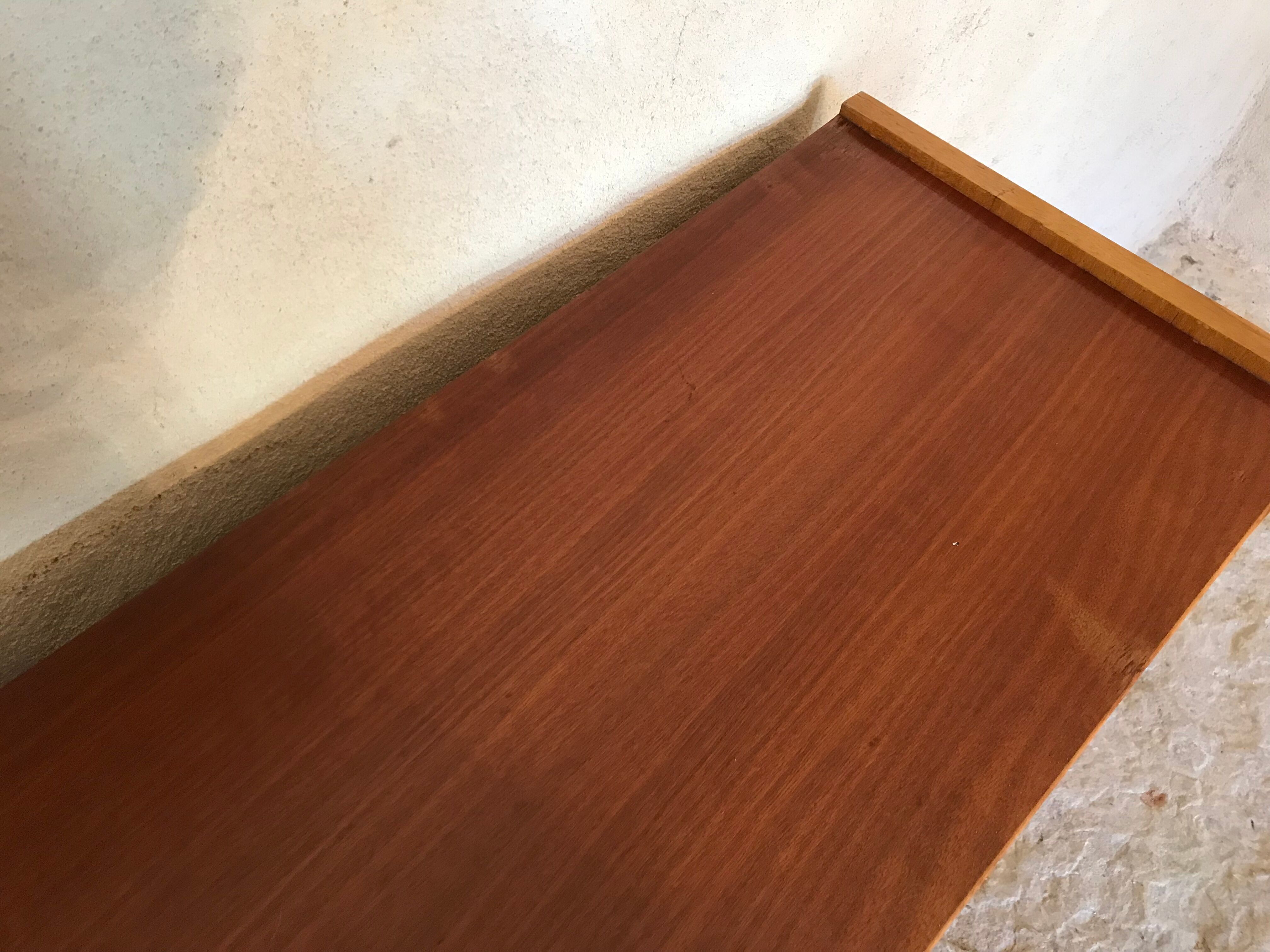 Vintage storage cabinet sliding doors and compass legs